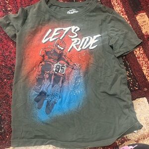 Biker green shirt for boys 7 years old